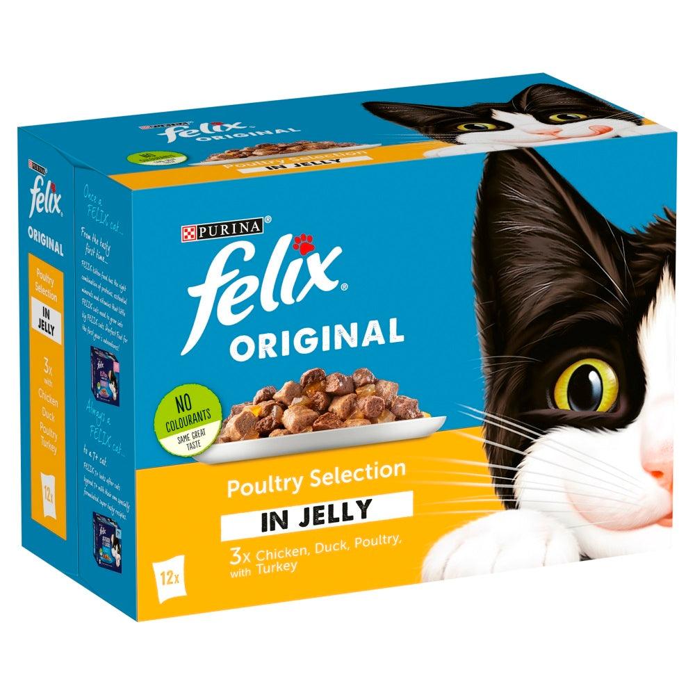 Felix Pouch Poultry Selection in Jelly 12 x 100g - North East Pet Shop Felix