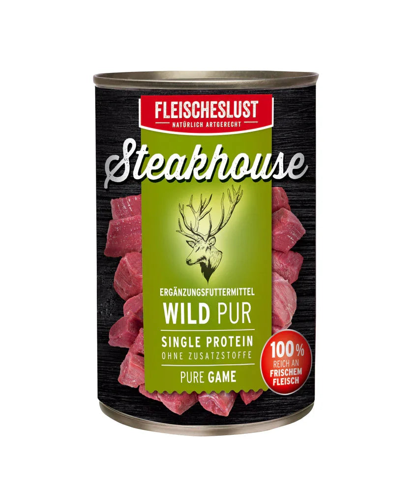 Fleischeslust Steakhouse Pure Game (6 x 400g) - North East Pet Shop FLEISCHESLUST