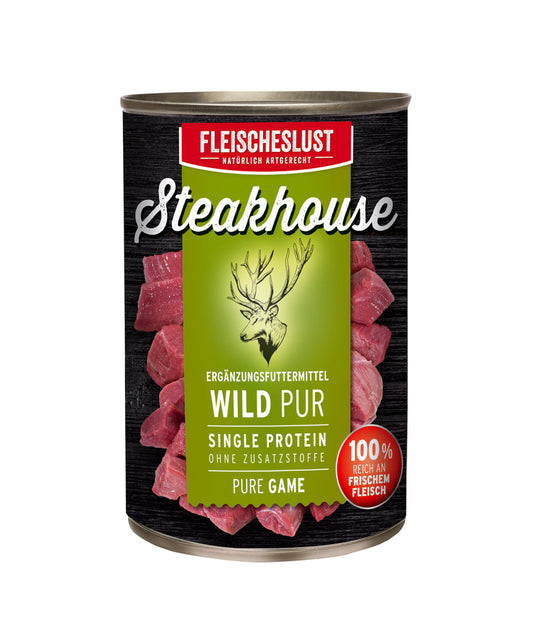 Fleischeslust Steakhouse Pure Game (6 x 400g) - North East Pet Shop FLEISCHESLUST