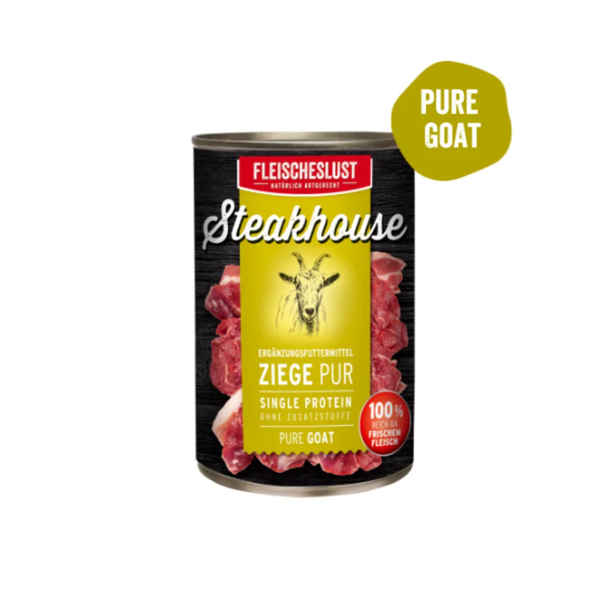 Fleischeslust Steakhouse Pure Goat (6 x 400g) - North East Pet Shop FLEISCHESLUST