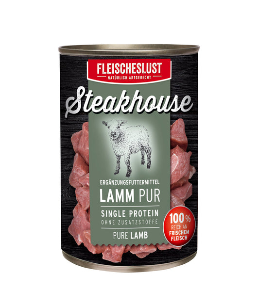 Fleischeslust Steakhouse Pure Lamb (6 x 400g) - North East Pet Shop FLEISCHESLUST