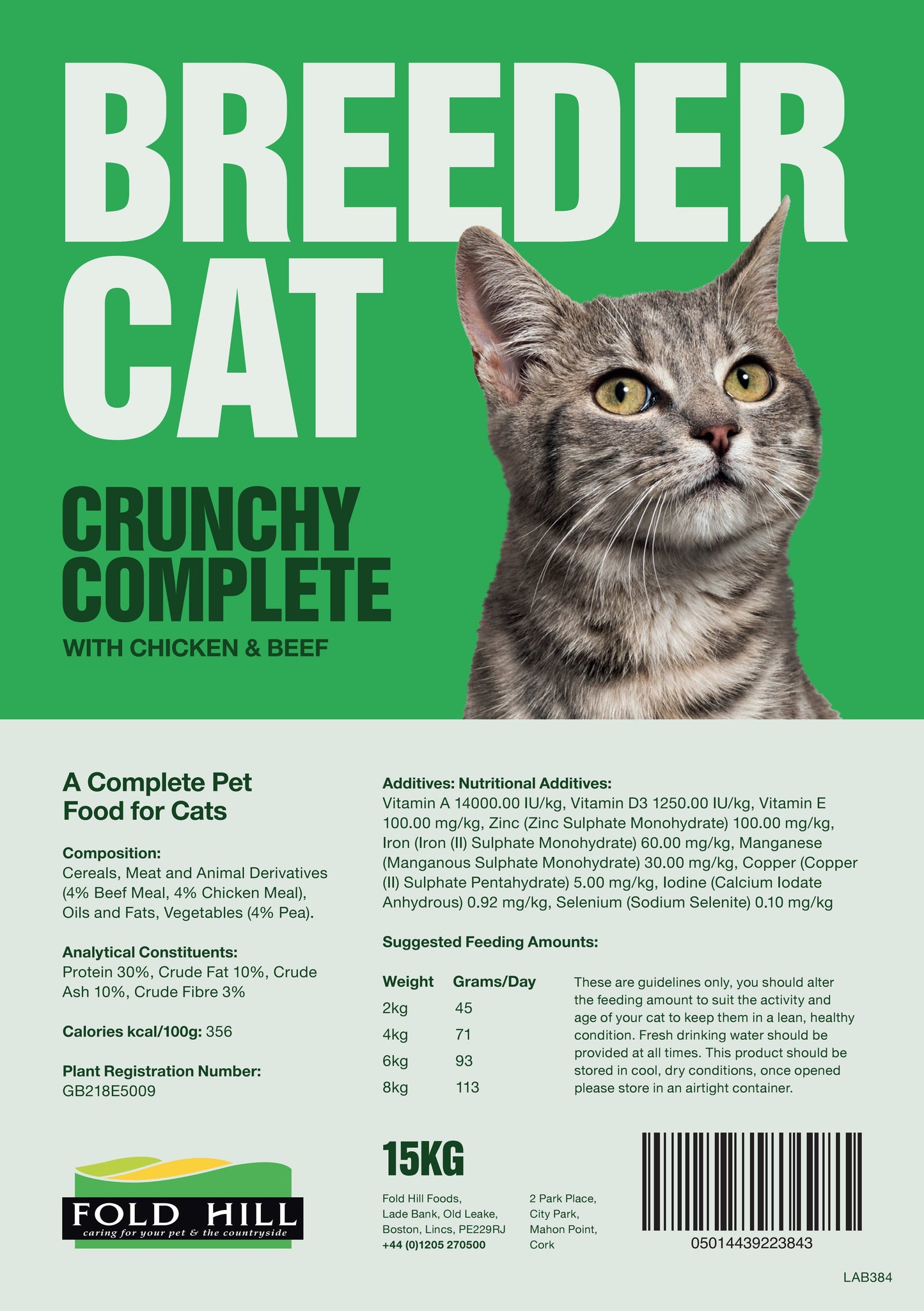 Fold Hill Breeder Cat Complete 15kg - North East Pet Shop Fold Hill