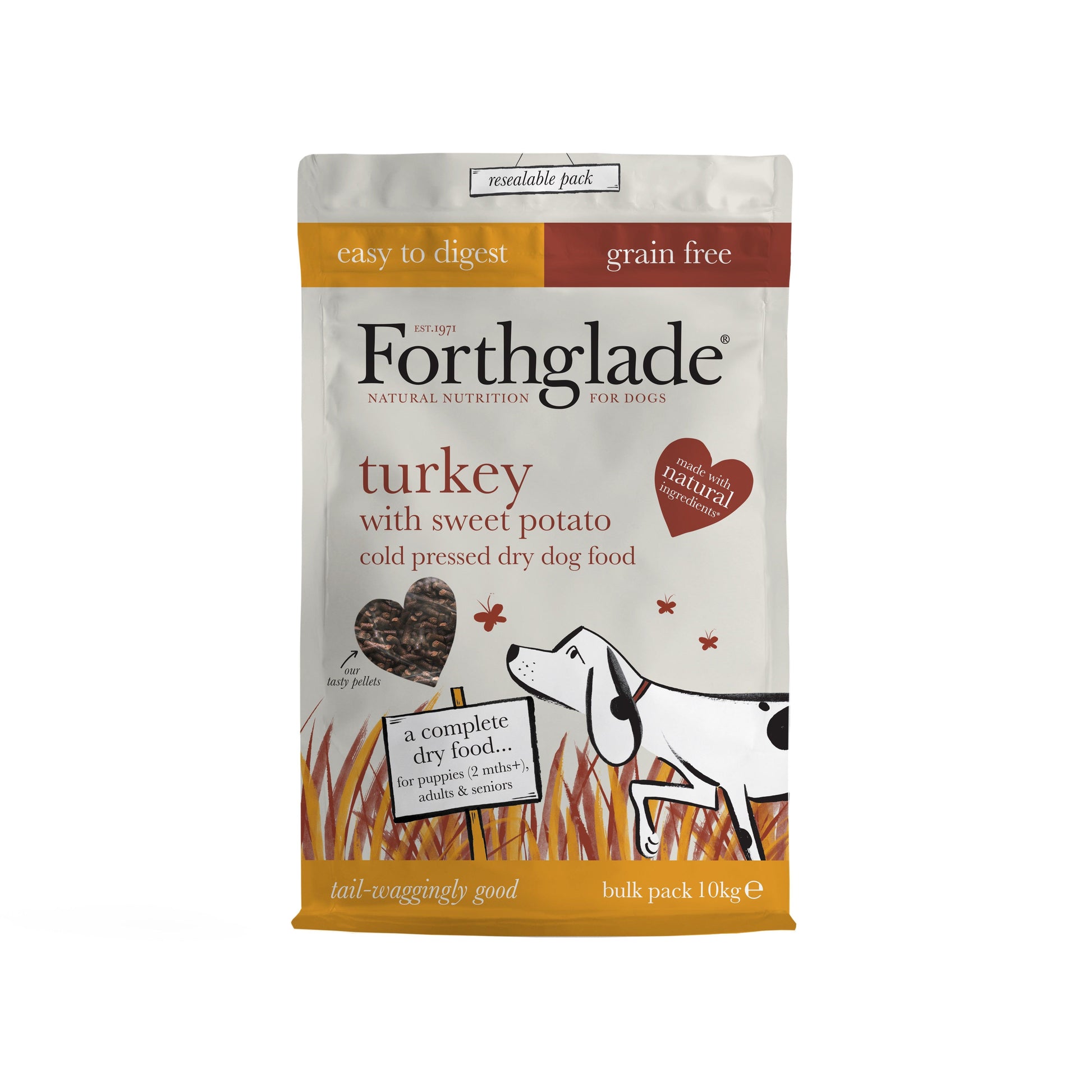 Forthglade Adult Cold Pressed Grain Free Turkey with Sweet Potato 10kg - North East Pet Shop Forthglade