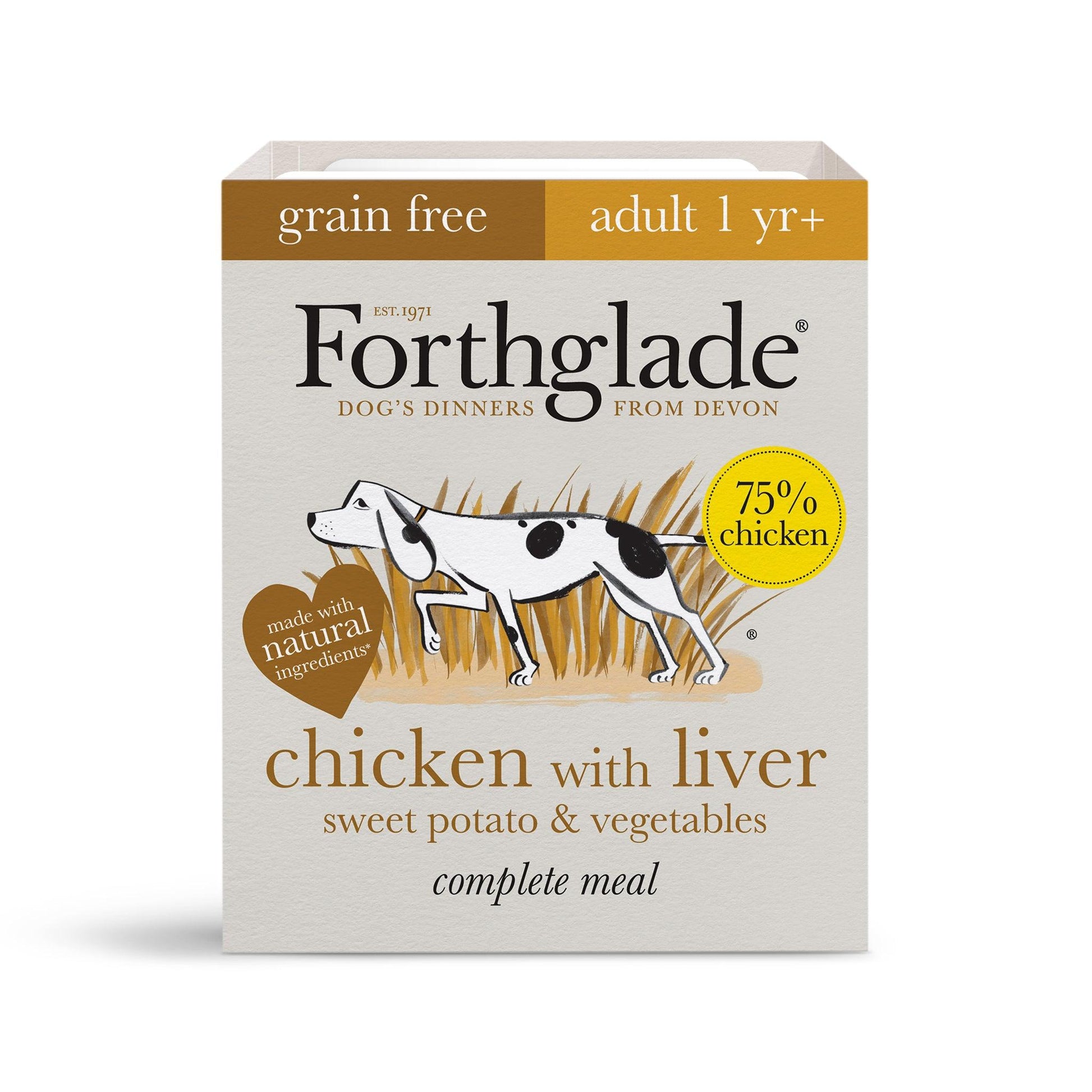 Forthglade Adult Complete Grain Free Chicken with Liver Trays 18 x 395g - North East Pet Shop Forthglade