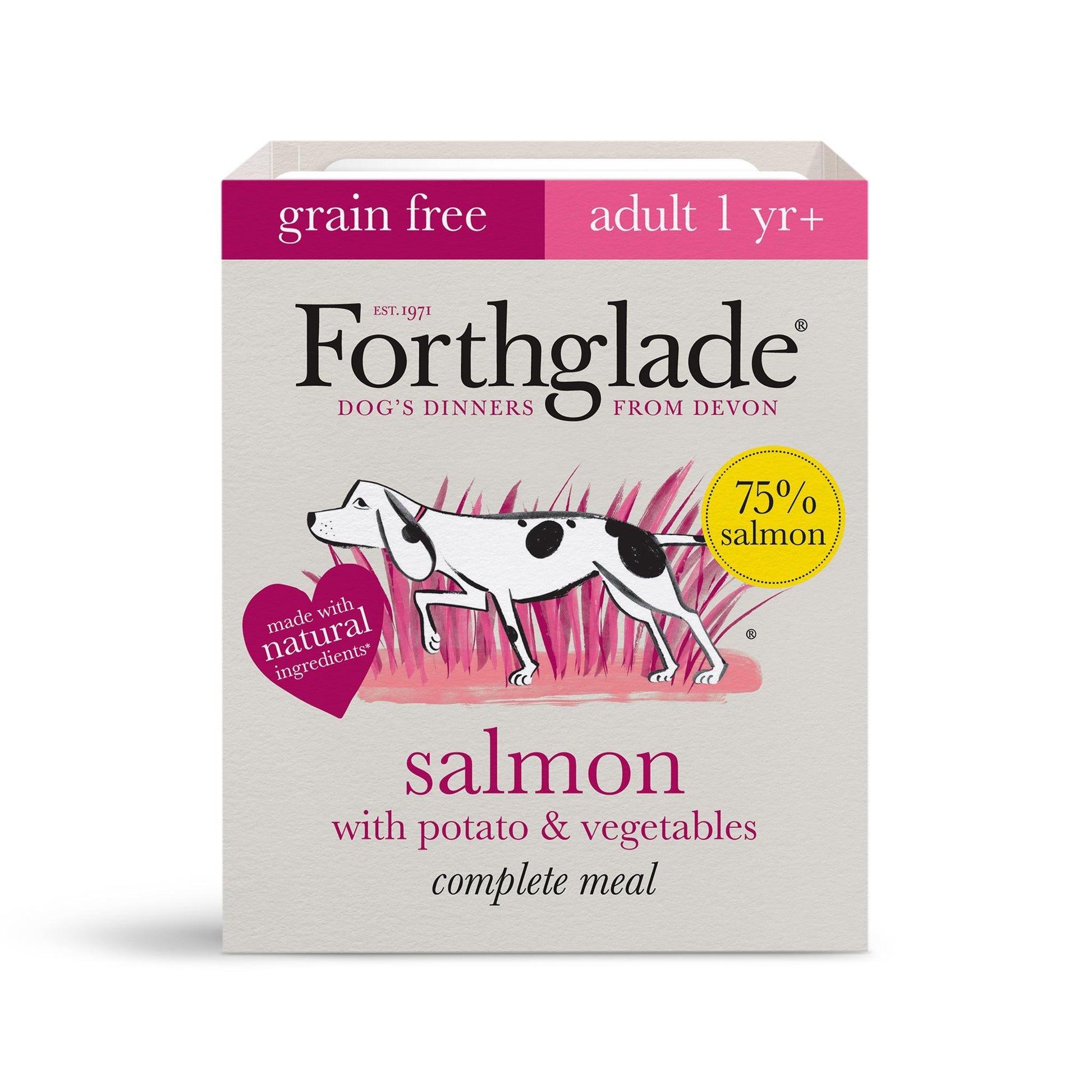 Forthglade Adult Complete Grain Free Salmon Trays 18 x 395g - North East Pet Shop Forthglade