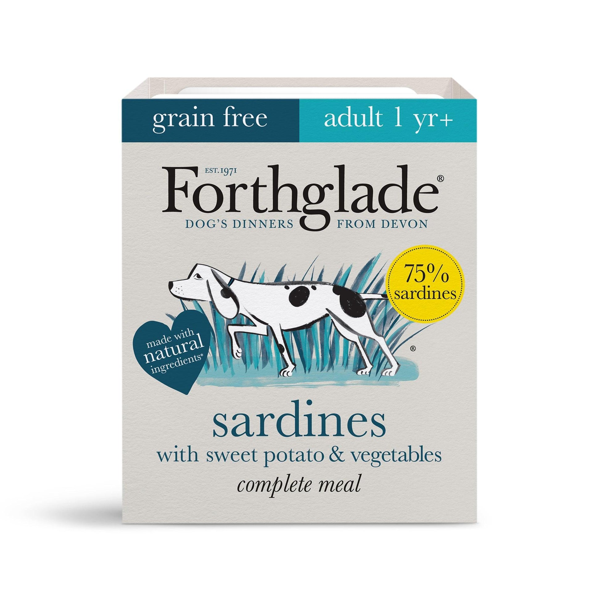 Forthglade Adult Complete Grain Free Sardines Trays 18 x 395g - North East Pet Shop Forthglade