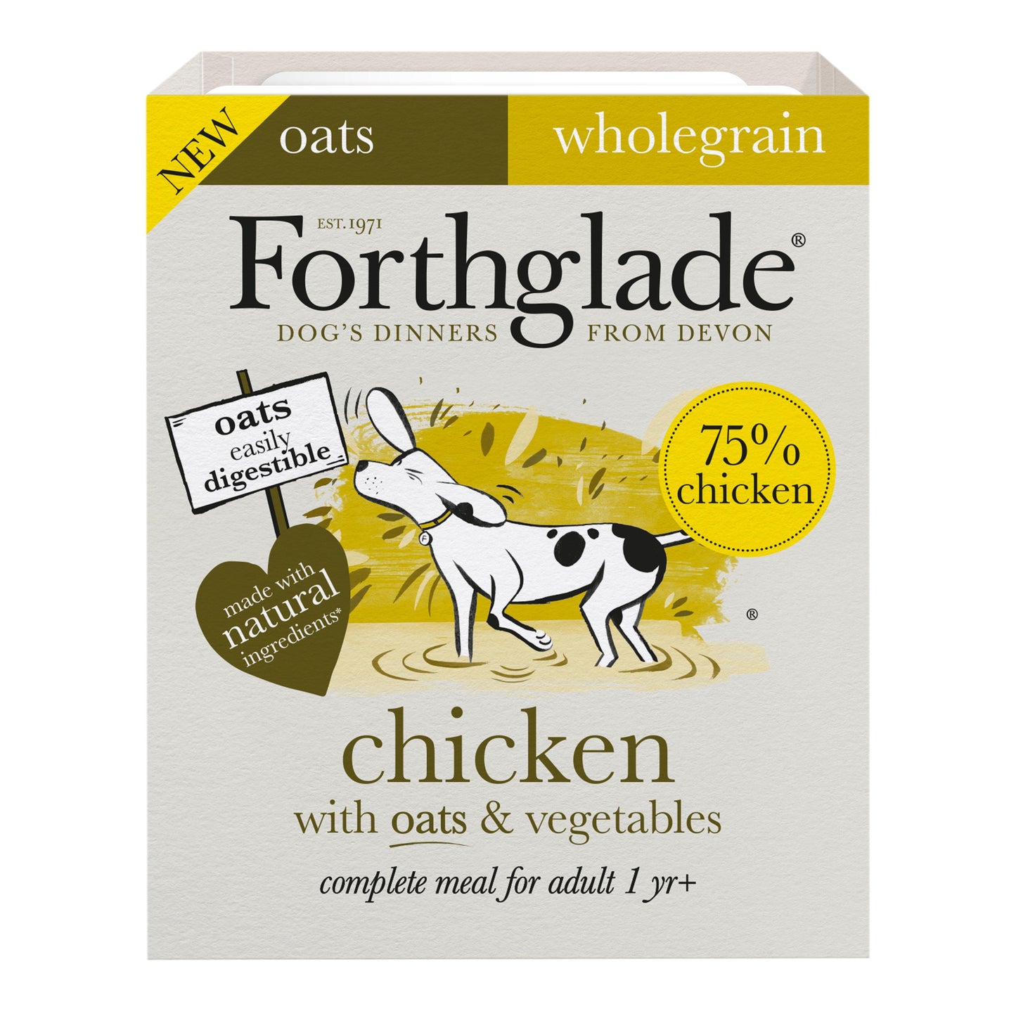 Forthglade Adult Complete Wholegrain Chicken with Oats & Veg Trays 18 x 395g - North East Pet Shop Forthglade