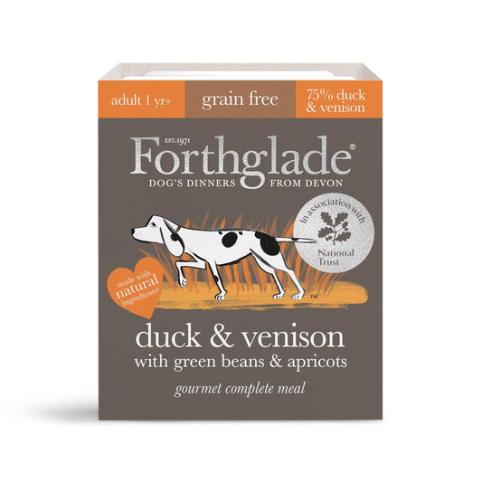 Forthglade Adult Gourmet Duck & Venison with Green Beans & Apricot Trays 7x395g - North East Pet Shop Forthglade