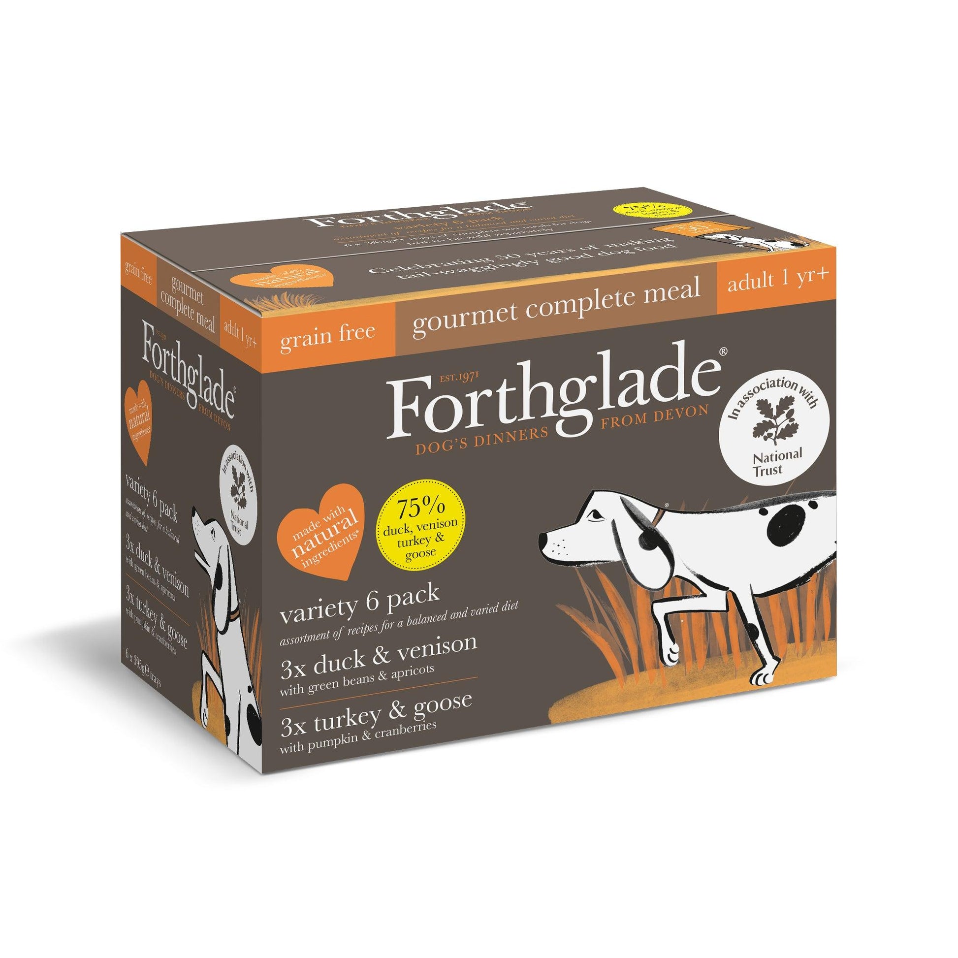 Forthglade Adult Gourmet Grain Free Variety Trays 6 x 395g - North East Pet Shop Forthglade