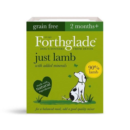 Forthglade Adult Just Grain Free Lamb Tray 18 x 395g - North East Pet Shop Forthglade