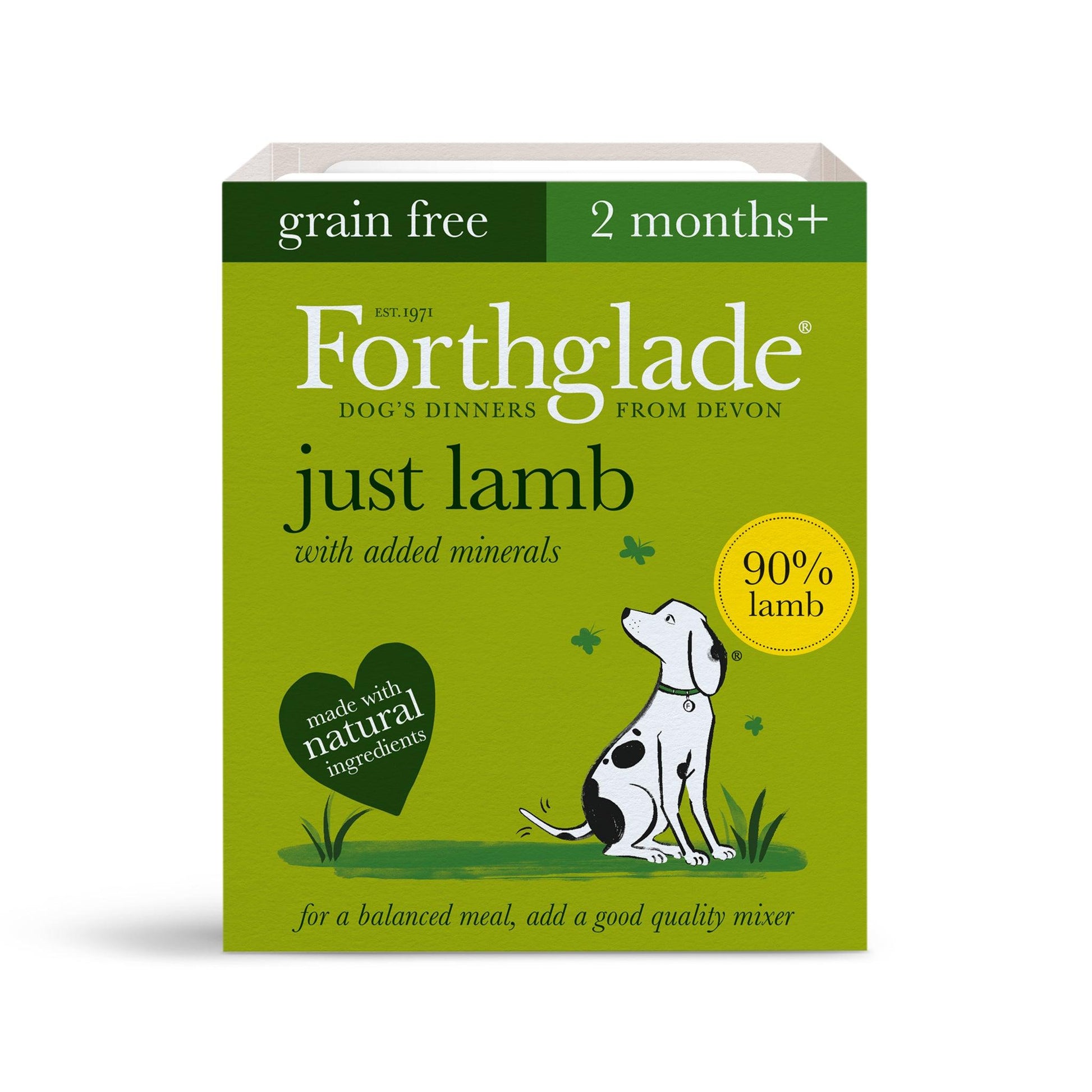 Forthglade Adult Just Grain Free Lamb Tray 18 x 395g - North East Pet Shop Forthglade