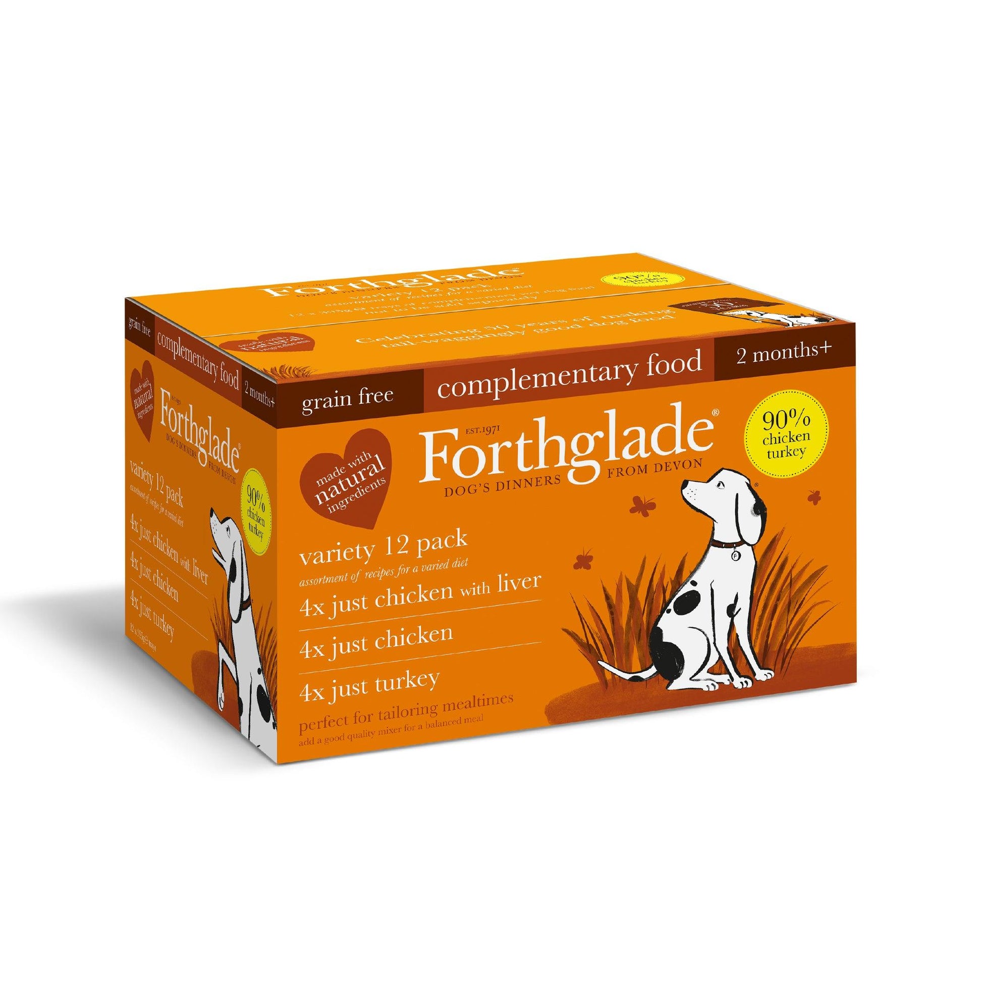 Forthglade Adult Just Grain Free Poultry Multicase Tray 12 x 395g - North East Pet Shop Forthglade