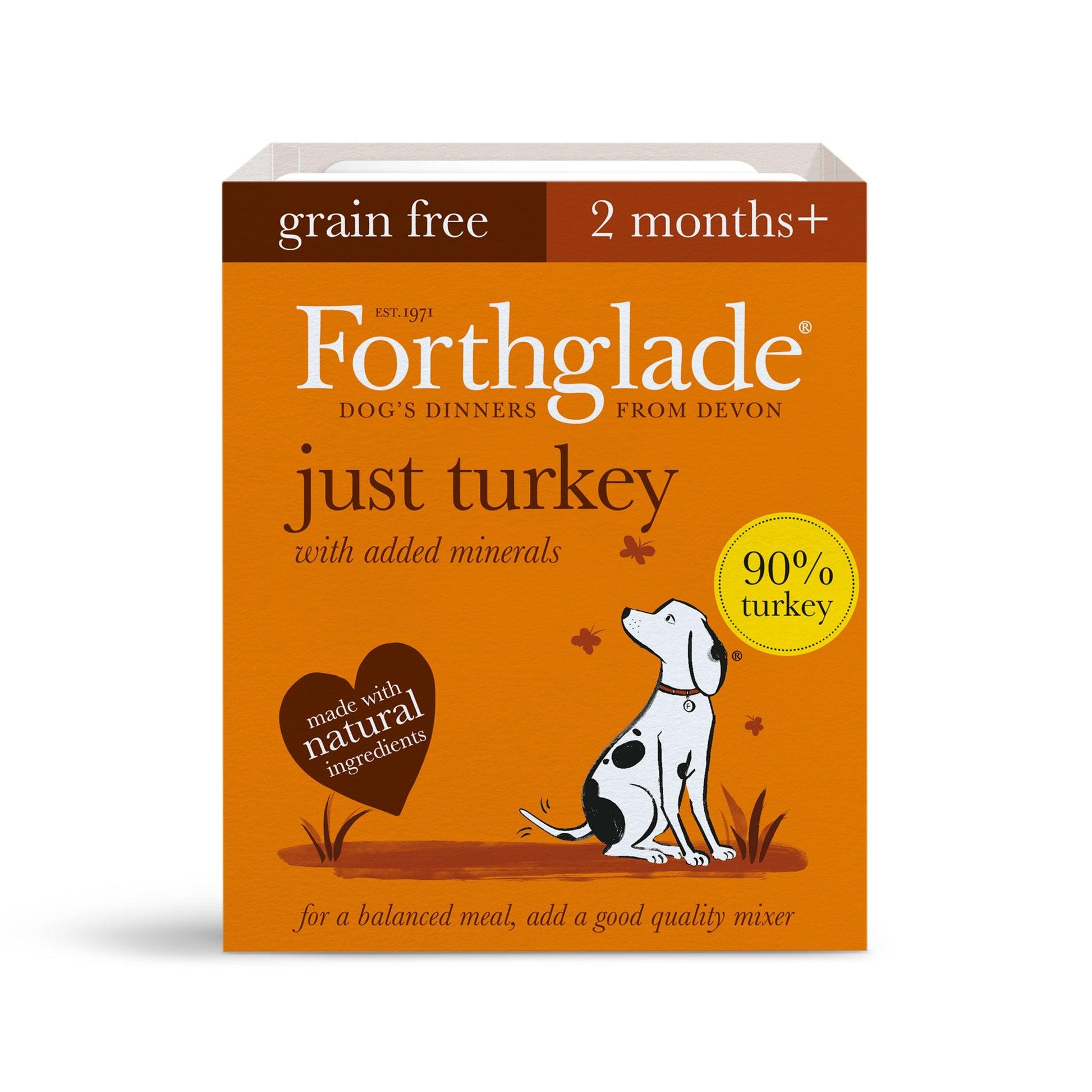 Forthglade Adult Just Grain Free Turkey Trays 18 x 395g - North East Pet Shop Forthglade