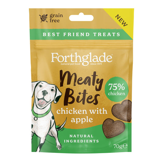 Forthglade Meaty Bites Grain Free Chicken with Apple Treats 70g - North East Pet Shop Forthglade