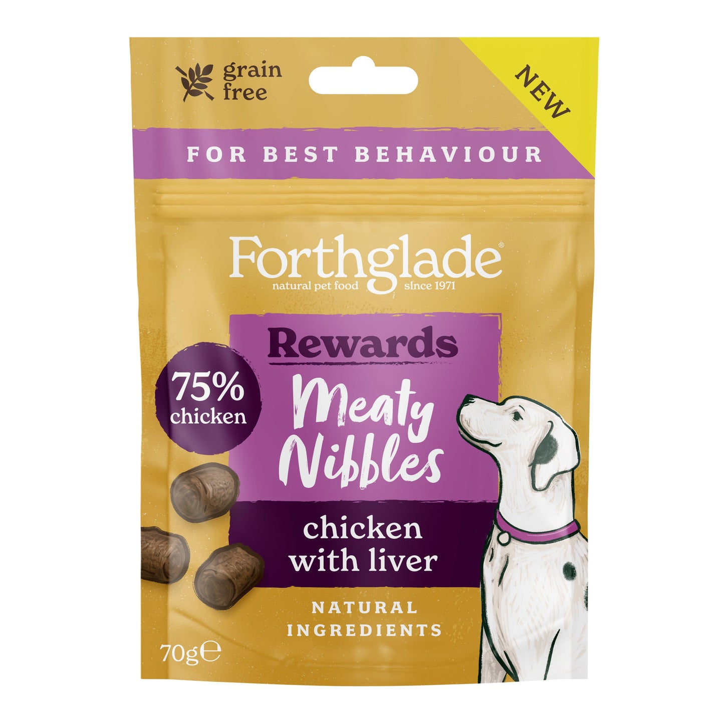 Forthglade Meaty Nibbles Grain Free Chicken with Liver Treats 70g - North East Pet Shop Forthglade