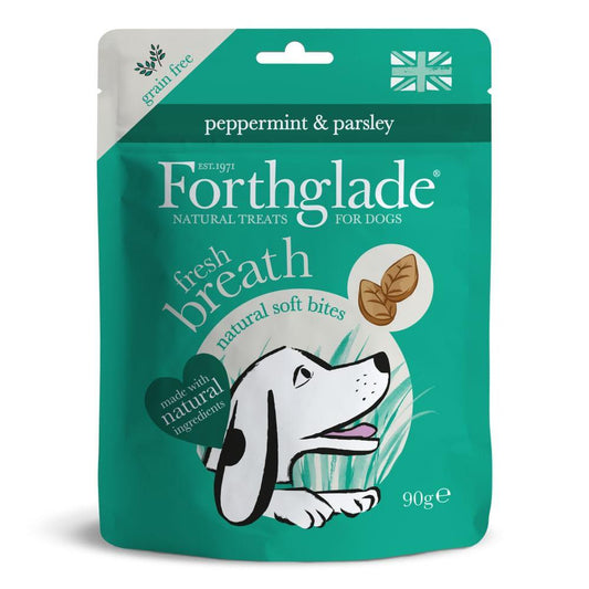 Forthglade Natural Soft Bites Fresh Breath Grain Free Peppermint & Parsley Treats 90g - North East Pet Shop Forthglade