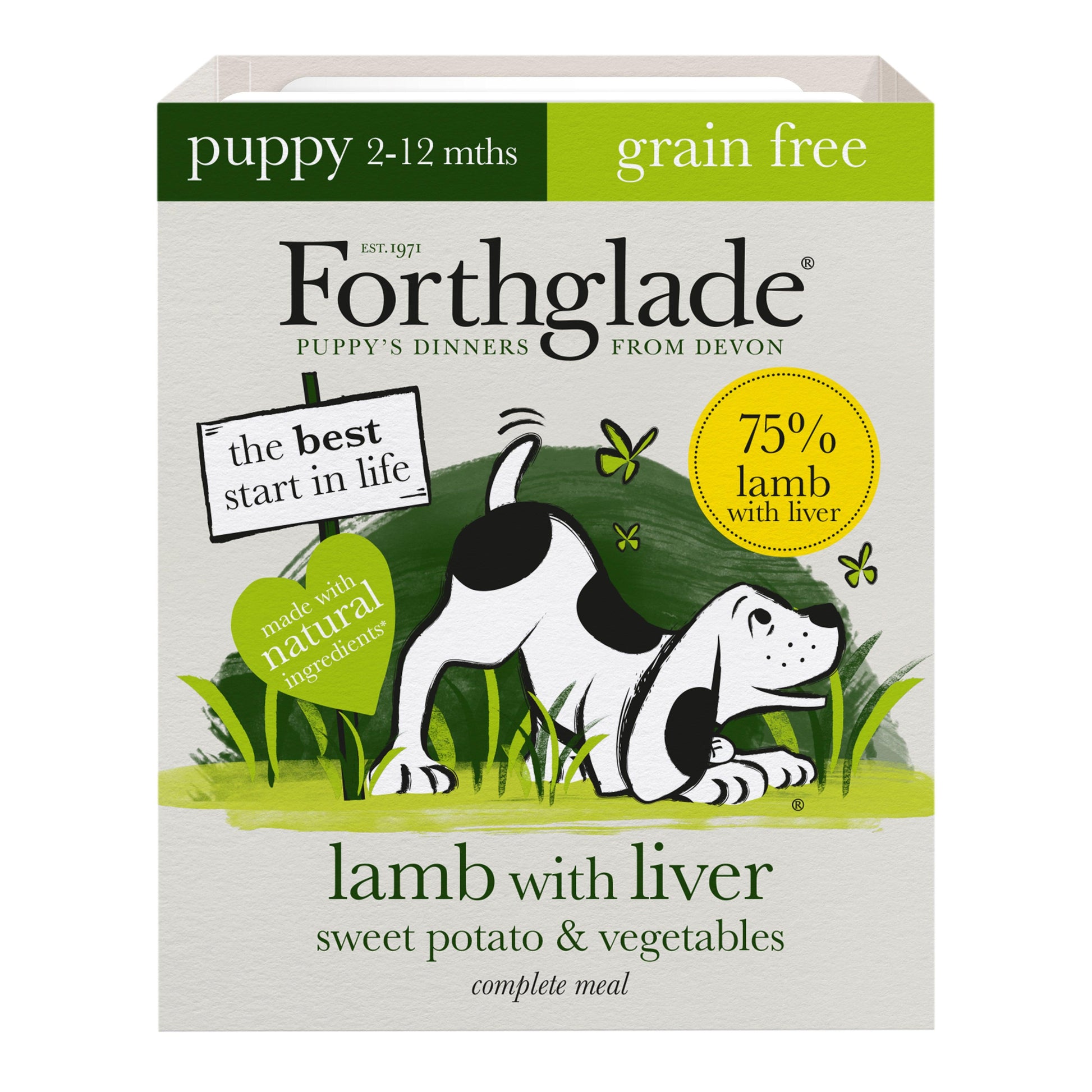 Forthglade Puppy Complete Grain Free Lamb with Liver & Veg Trays 18 x 395g - North East Pet Shop Forthglade