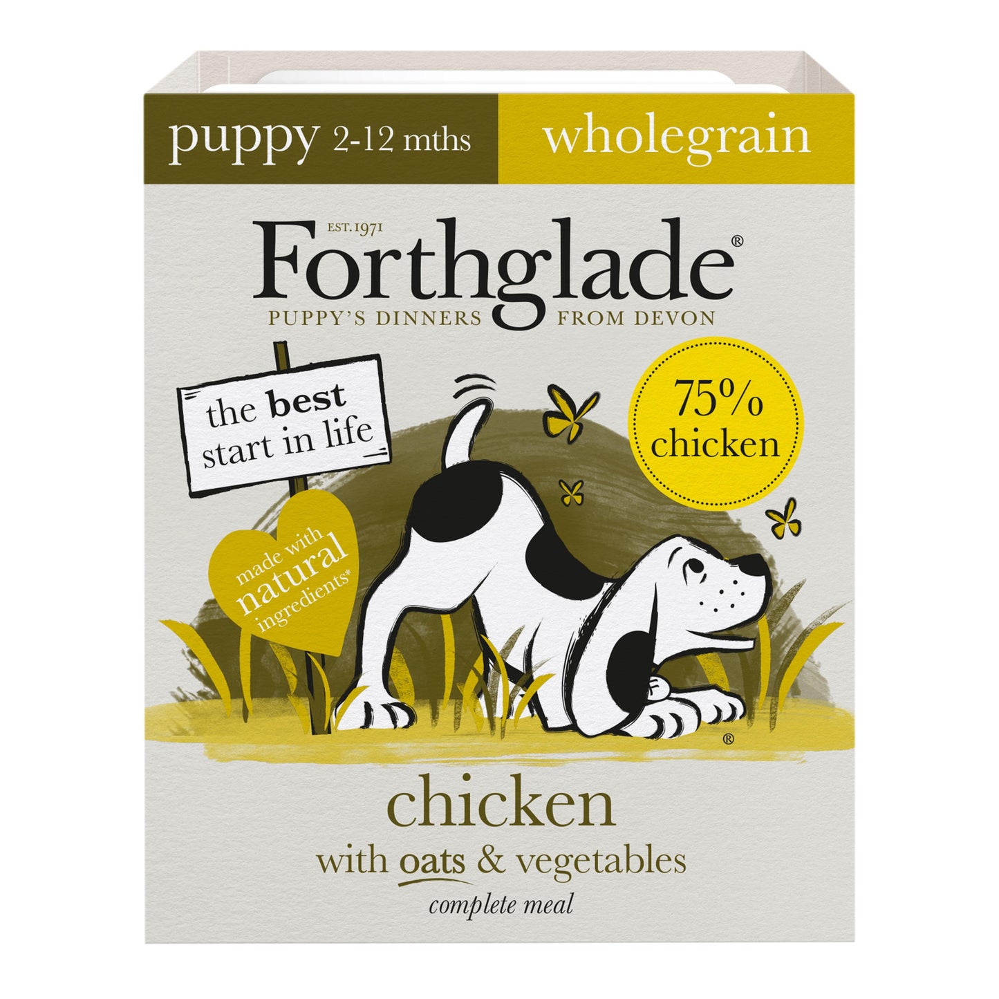 Forthglade Puppy Complete Wholegrain Chicken with Oats & Veg Trays 18 x 395g - North East Pet Shop Forthglade