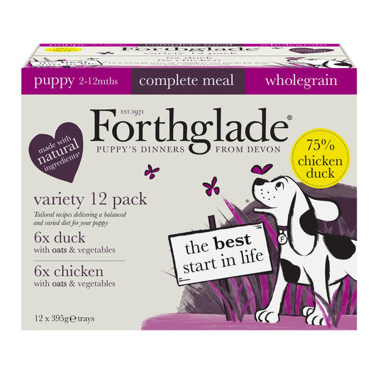 Forthglade Puppy Complete Wholegrain Variety with Oats & Veg Trays 12 x 395g - North East Pet Shop Forthglade