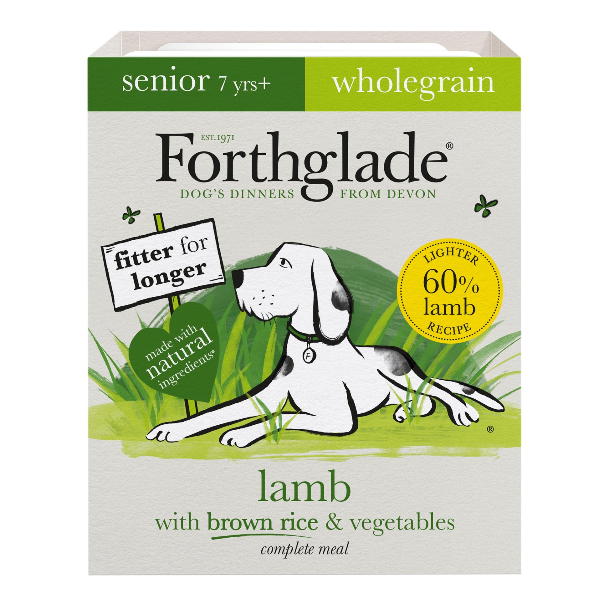 Forthglade Senior Complete Wholegrain Lamb Brown Rice & Veg Trays 18 x 395g - North East Pet Shop Forthglade