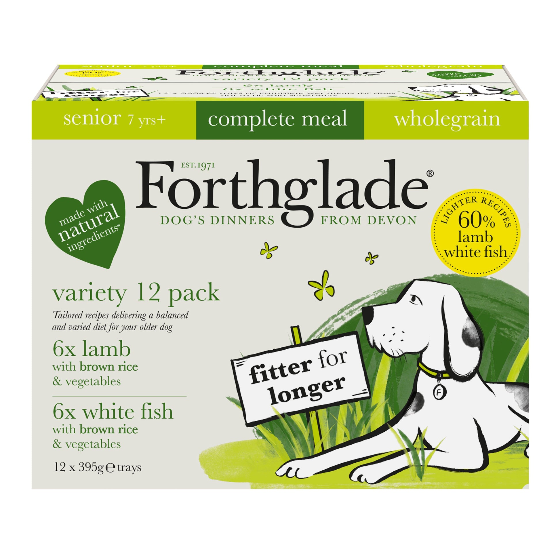 Forthglade Senior Complete Wholegrain Variety Rice & Veg Trays 12 x 395g - North East Pet Shop Forthglade