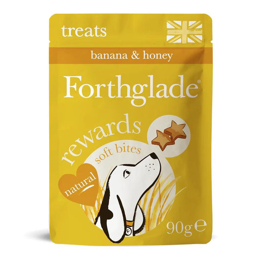 Forthglade Soft Bites Grain Free Rewards Honey & Banana Treats 90g - North East Pet Shop Forthglade