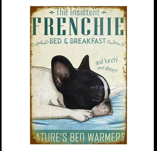 French Bulldog Tin Sign - North East Pet Shop Dog Shack UK