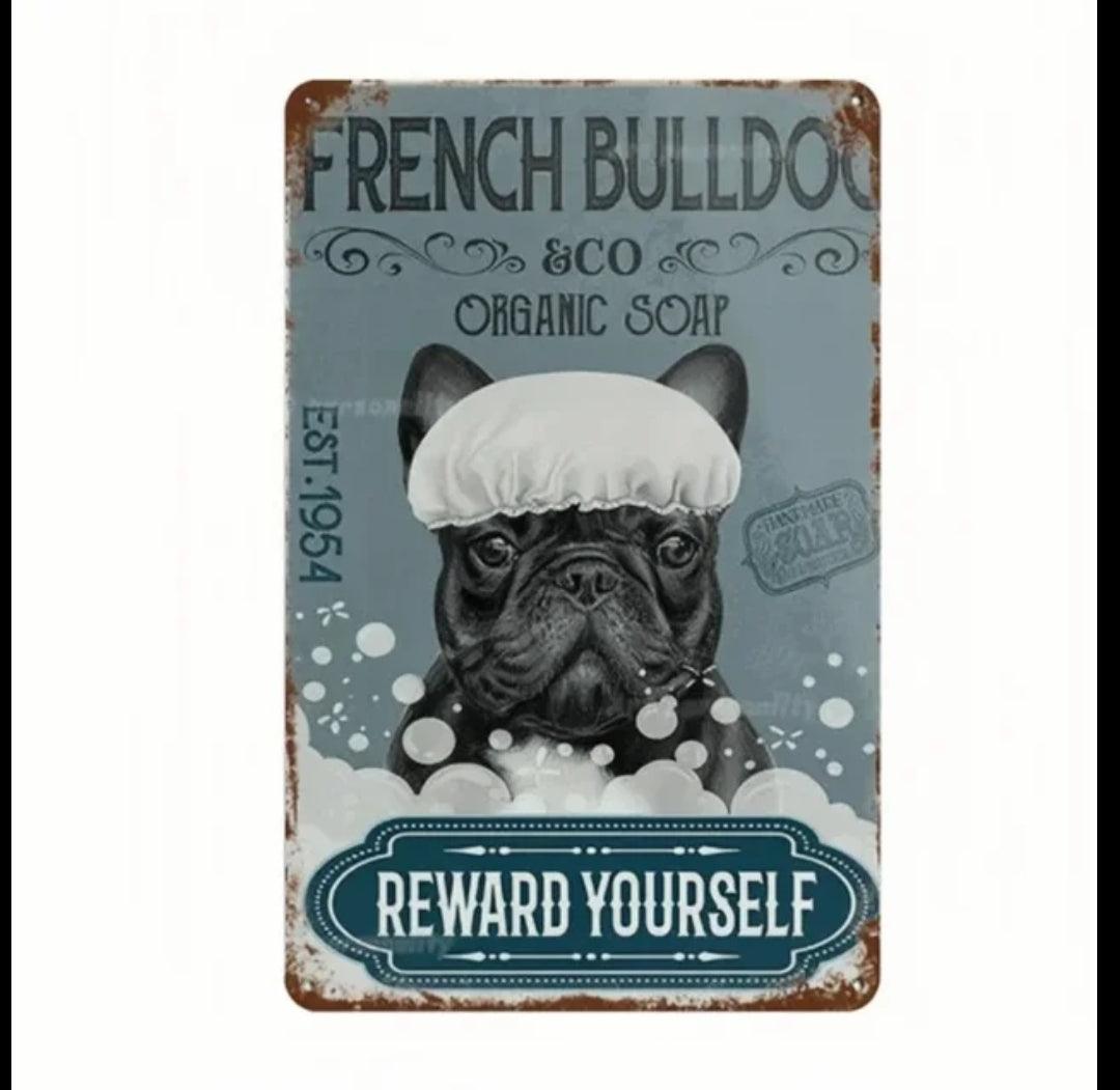 French Bulldog Tin Sign - North East Pet Shop North East Pet Shop