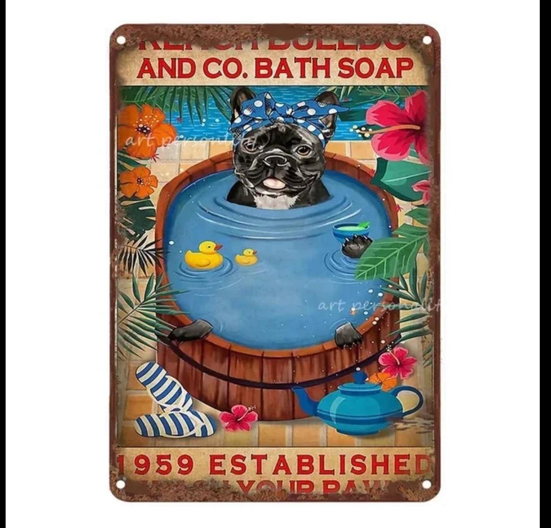 French Bulldog Tin Sign - North East Pet Shop North East Pet Shop