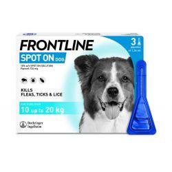 FRONTLINE Spot On Dog Medium - 3 pipettes, 3's - North East Pet Shop Frontline