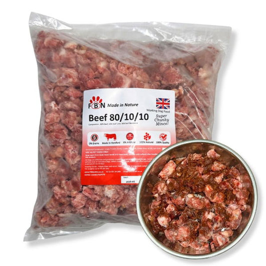 Fur Baby Nutrition Beef 80-10-10 Frozen Dog Food 1kg - North East Pet Shop Fur Baby Nutrition