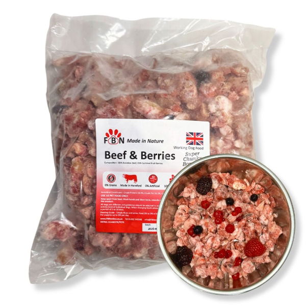 Fur Baby Nutrition Beef & Berries (Boneless) Frozen Dog Food 1kg - North East Pet Shop Fur Baby Nutrition