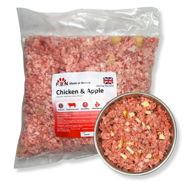 Fur Baby Nutrition Chicken & Apple Frozen Dog Food 1kg - North East Pet Shop Fur Baby Nutrition