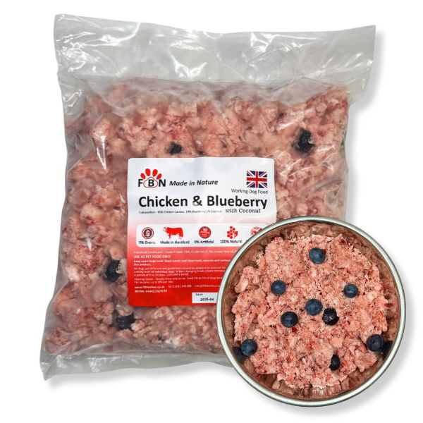 Fur Baby Nutrition Chicken & Blueberry Frozen Dog Food 1kg - North East Pet Shop Fur Baby Nutrition