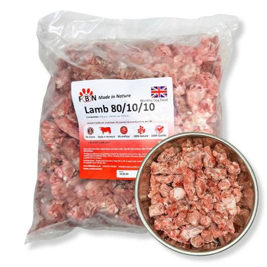 Fur Baby Nutrition Lamb 80-10-10 Frozen Dog Food 1kg - North East Pet Shop Fur Baby Nutrition