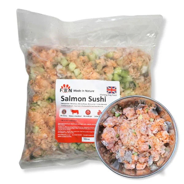 Fur Baby Nutrition Salmon Sushi Frozen Dog Food 1kg - North East Pet Shop Fur Baby Nutrition