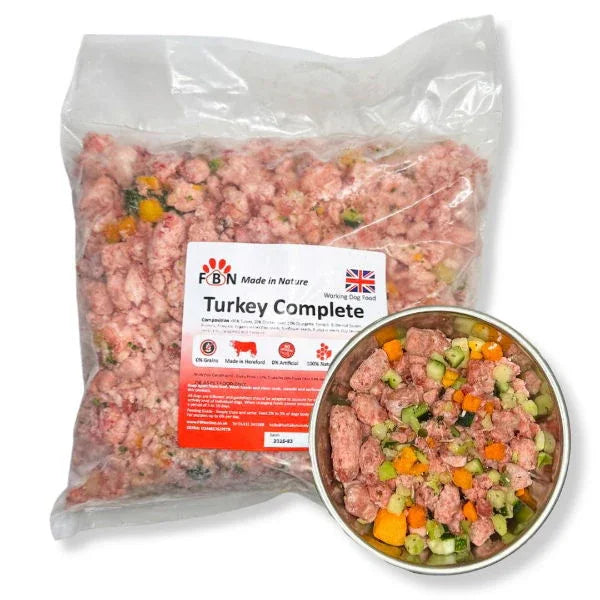 Fur Baby Nutrition Turkey Complete Frozen Dog Food 1kg - North East Pet Shop Fur Baby Nutrition