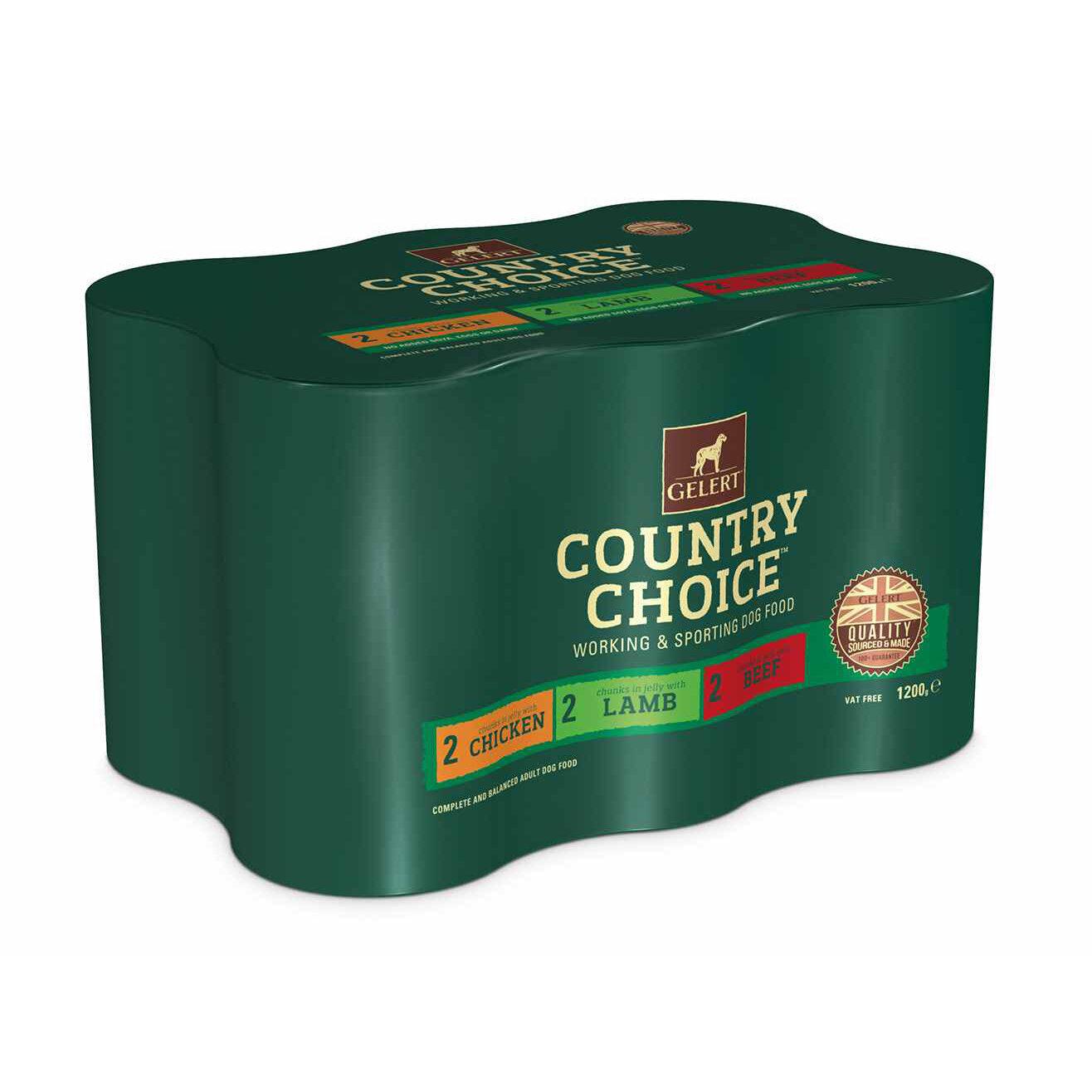 Gelert Country Choice Adult Dog Variety in Jelly Dog Food 6 x 1200g - North East Pet Shop Gelert