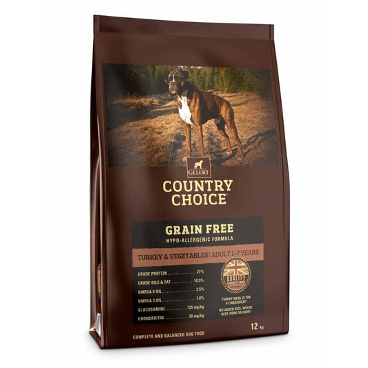 Gelert Country Choice Adult Grain Free Turkey & Vegetable 12kg - North East Pet Shop Gelert