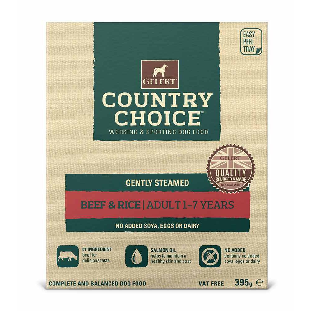 Gelert Country Choice Beef & Rice Tray Dog Food 10 x 395g - North East Pet Shop Gelert