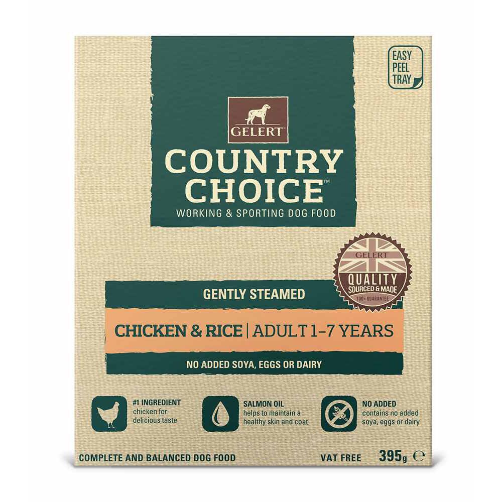 Gelert Country Choice Chicken & Rice Tray Dog Food 10 x 395g - North East Pet Shop Gelert