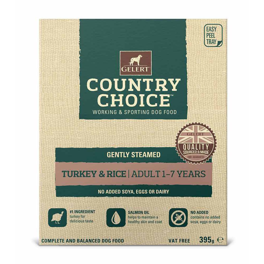 Gelert Country Choice Turkey & Rice Tray Dog Food 10 x 395g - North East Pet Shop Gelert