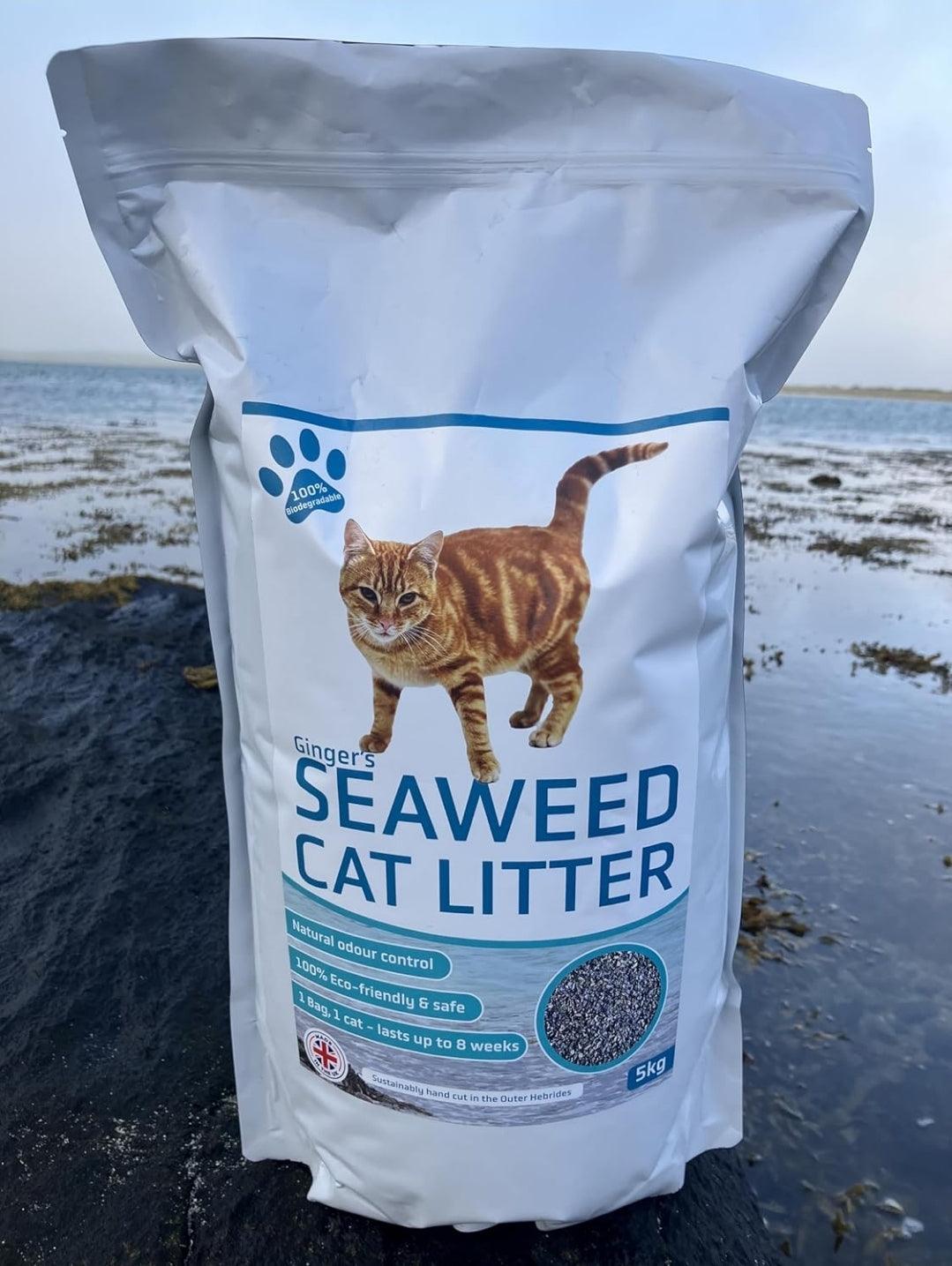 Ginger's Seaweed Cat Litter, Natural Odour Control, Dust free 5kg - North East Pet Shop Gingers