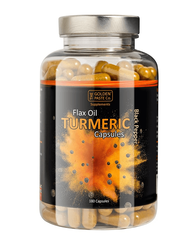 Golden Paste Black Pepper Flax Oil Turmeric 180 Capsules - North East Pet Shop Golden Paste Company