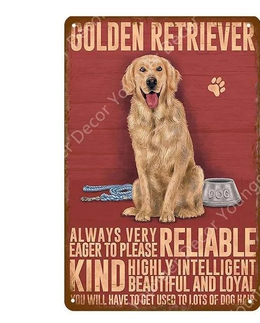 Golden Retriever Dog Tin Sign - North East Pet Shop Dog Shack UK
