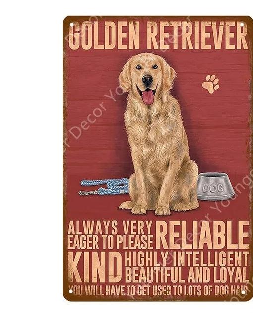 Golden Retriever Dog Tin Sign - North East Pet Shop North East Pet Shop