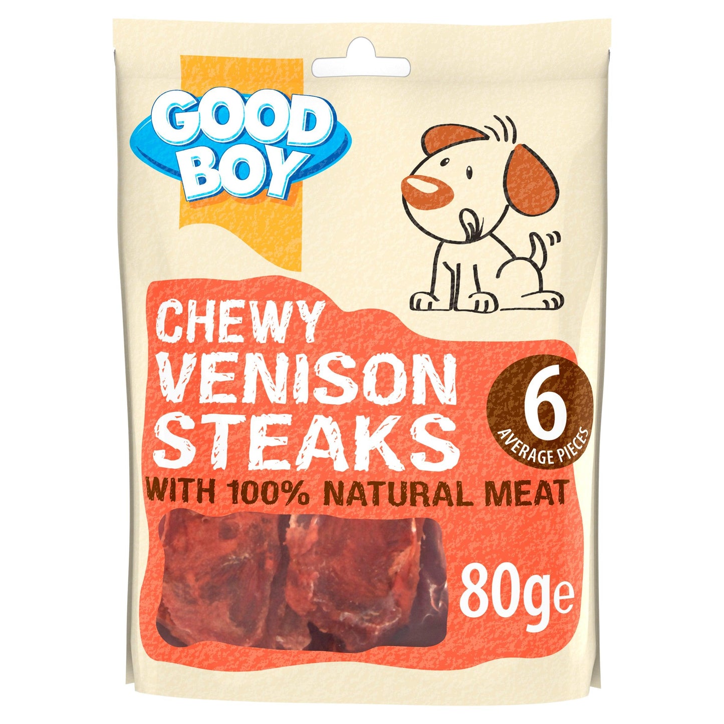 Good Boy Chewy Venison Steaks 12x80g - North East Pet Shop Good Boy