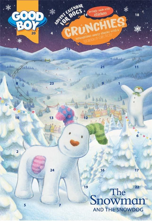 Good Boy Xmas The Snowman & The Dog Crunchies Advent Calendar 72g - North East Pet Shop Good Boy