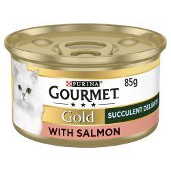 Gourmet Gold Succulent Delights Salmon Wet Cat Food 12 x 85g - North East Pet Shop Gourmet