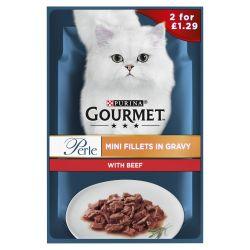 Gourmet Perle Beef Mini Fillets In Gravy Wet Cat Food 26 Pack - North East Pet Shop Gourmet